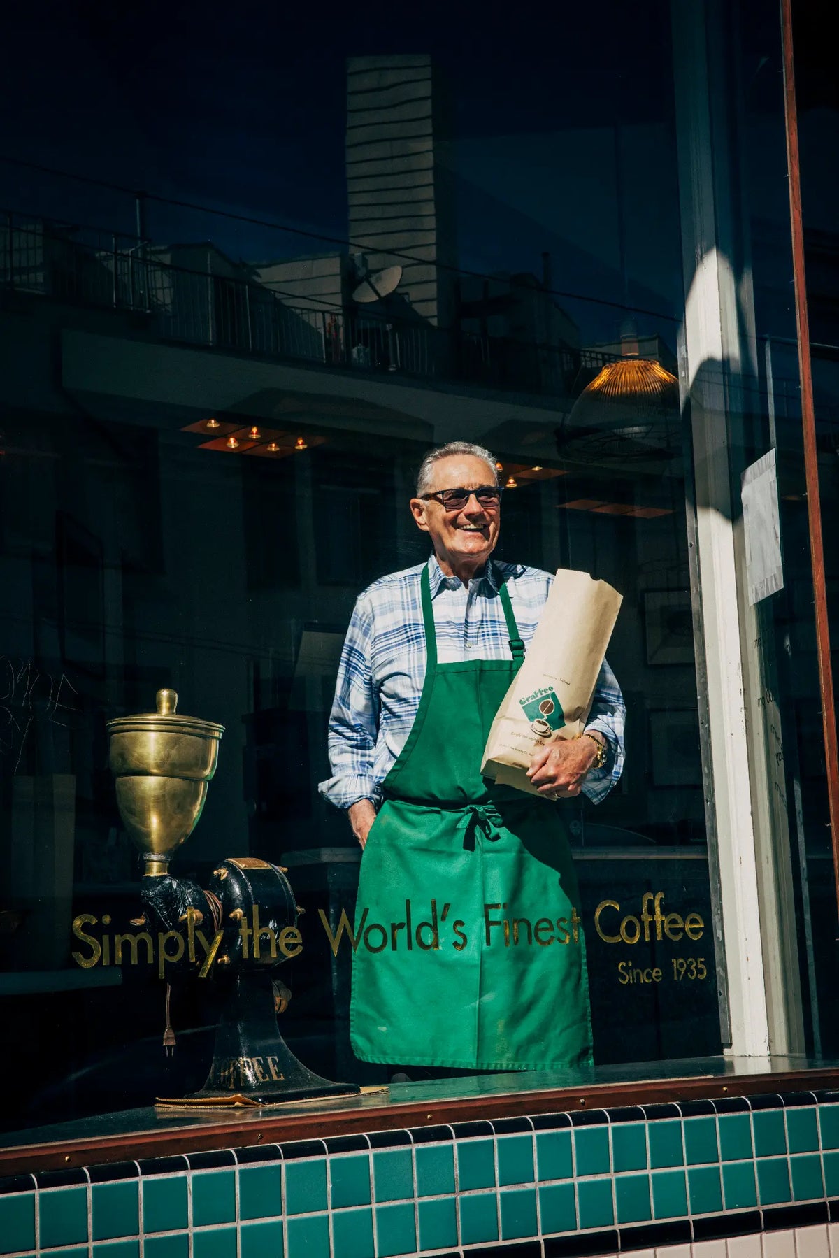 Luciano Repetto in the Graffeo storefront